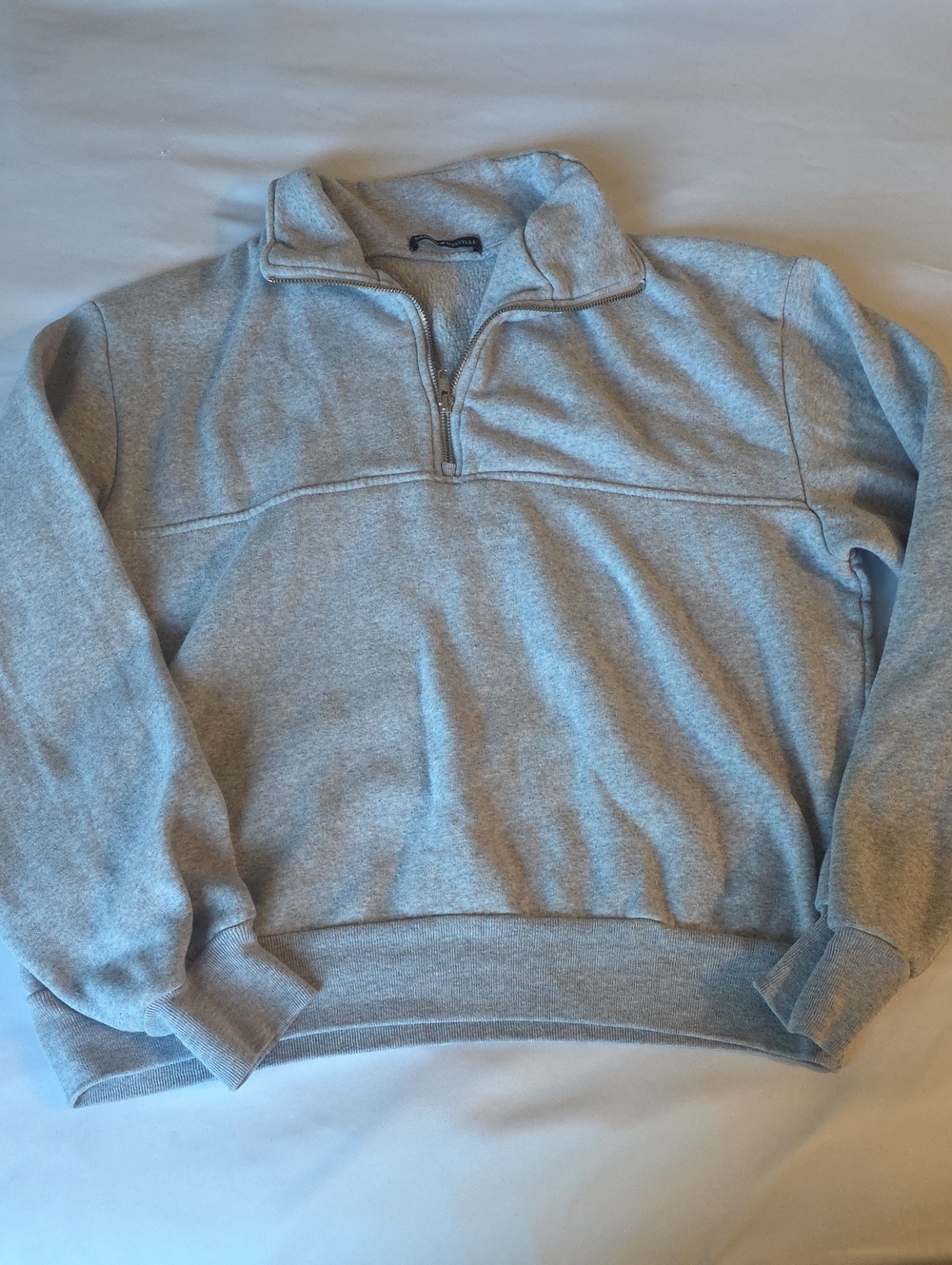 Brandy Melville Light Heather Gray Half-Zip Pullover